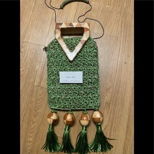 New Women’s Catarina Mina Fringe Woven Handbag with Wooden Handle!🔥🔥🔥